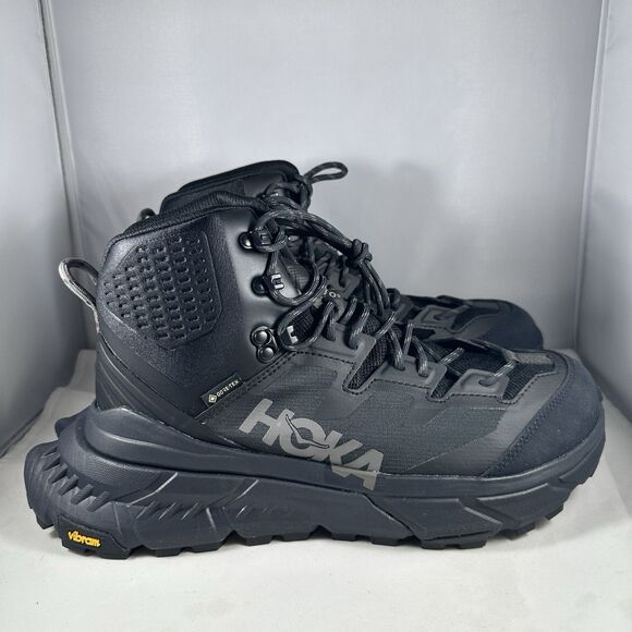 NEW Hoka One One Tennine GTX Waterproof Hiking Boots Black Sz 8 1113510-BDGGR